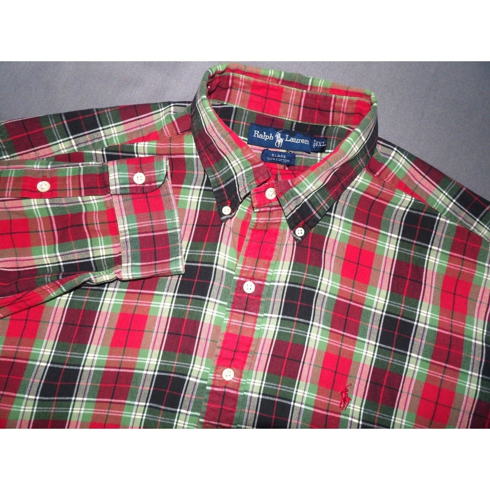 Polo Ralph Lauren BLAKE Long Sleeved Plaid Button Up Shirt‎ Men's XL